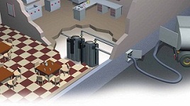 Жироуловитель смонтированный в подвале помещения. Labko NS2Sl