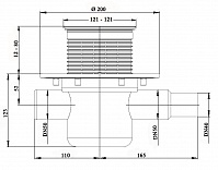 Трап проходной с обратным клапаном с круглой решеткой, DN50