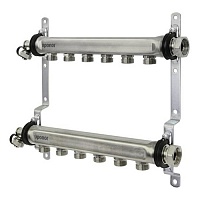 Uponor Uni-X коллектор латунный H 1"НГ 9XG3/4"HP ц/ц 50мм