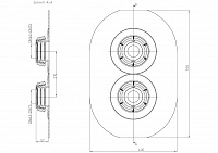 Газоводонепроницаемая эластичная мембрана для прохода через фундамент (ПОЛИМЕРБИТУМНАЯ), 2 x DN63-75