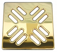 Решетка KLIK-KLAK 115x115 мм из нержавеющей стали - покрытие "Золото"