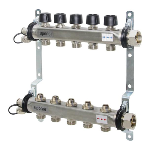 UPONOR VARIO S стальной коллектор с клапанами, выходы 5х3/4\" ЕВРОКОНУС ...