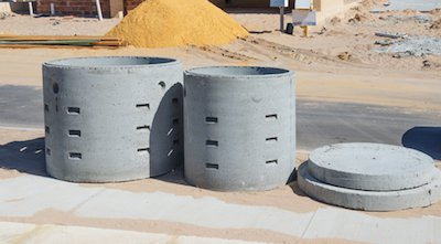 Бетонные кольца с перфорацией предназначены для строительства колодца поглощения, усовершенствованный вариант выгребной ямы.