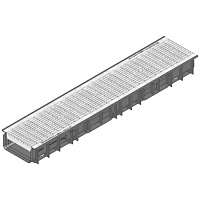 Дренажный канал RECYFIX STANDARD 150, высота 100мм с ячеистой решеткой MW 30/10 оцинкованная сталь