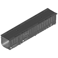 Дренажный канал RECYFIX STANDARD 150, высота 192мм с щелевой чугунной решеткой SW 6