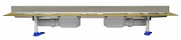 Угловой душевой лоток с 2-мя сифонами общей длиной 1100 мм, без решетки