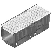 Дренажный канал RECYFIX STANDARD 150, высота 192мм с ячеистой решеткой MW 30/30 оцинкованная сталь