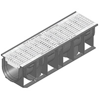 Дренажный канал RECYFIX STANDARD 100, высота 134мм с ячеистой решеткой MW 30/10 оцинкованная сталь