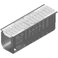 Дренажный канал RECYFIX STANDARD 100, высота 185мм с ячеистой решеткой MW 30/10 оцинкованная сталь