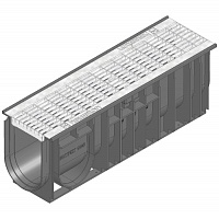 Дренажный канал RECYFIX STANDARD 100, высота 185мм с ячеистой решеткой MW 30/10 оцинкованная сталь