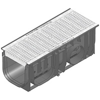 Дренажный канал RECYFIX STANDARD 150, высота 192мм с ячеистой решеткой MW 30/10 оцинкованная сталь