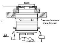 Надставочный элемент из PE, с люком D400 из чугуна в обойме из бетона, для ACO Lipumax P