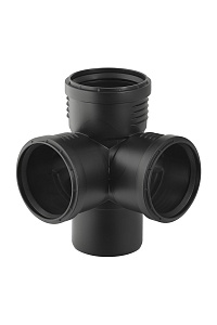 Silent-PP крестовина двухплоскостная 87,5° DN90/90/90