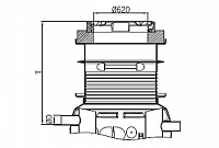 Надставочный элемент из PE, с люком B125 из чугуна в обойме из бетона, для ACO Lipumax P
