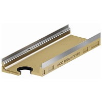 Канал ACO DRAIN Multiline V300 малой глубины, с вертикальным отводом DN100, с кантом из чугунна