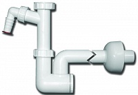 Сифон с поворотным шарниром, прочисткой, DN40