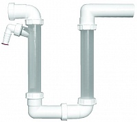 Сифон для кондиционеров, с высотой водяного затвора 140-320мм, с конусной гайкой 6/4" и горизонтал