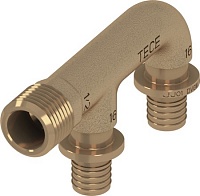Двойное соединение 16х1/2", бронза