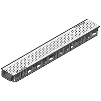 Дренажный канал RECYFIX STANDARD 100, высота 80мм с решеткой "Elegance" нержавеющая сталь