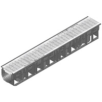 Дренажный канал RECYFIX STANDARD 100, высота 134мм с ячеистой решеткой MW 30/10 нержавеющая сталь