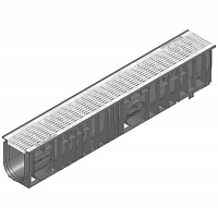 Дренажный канал RECYFIX STANDARD 100, высота 185мм с ячеистой решеткой MW 30/10 оцинкованная сталь