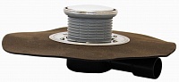 Трап с "сухим" сифоном, с круглой решёткой, с полимербитумным полотном 420 мм, с верт. выпуском DN50